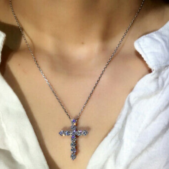 NWT STERLING SILVER Diamond 💎 Pendant Necklace - Picture 4 of 5